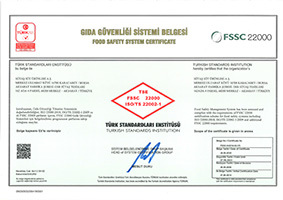 FSSC 22000 GIDA GÜVENLİĞİ YÖNETİM SİSTEMİ SERTİFİKASI - AKSARAY
